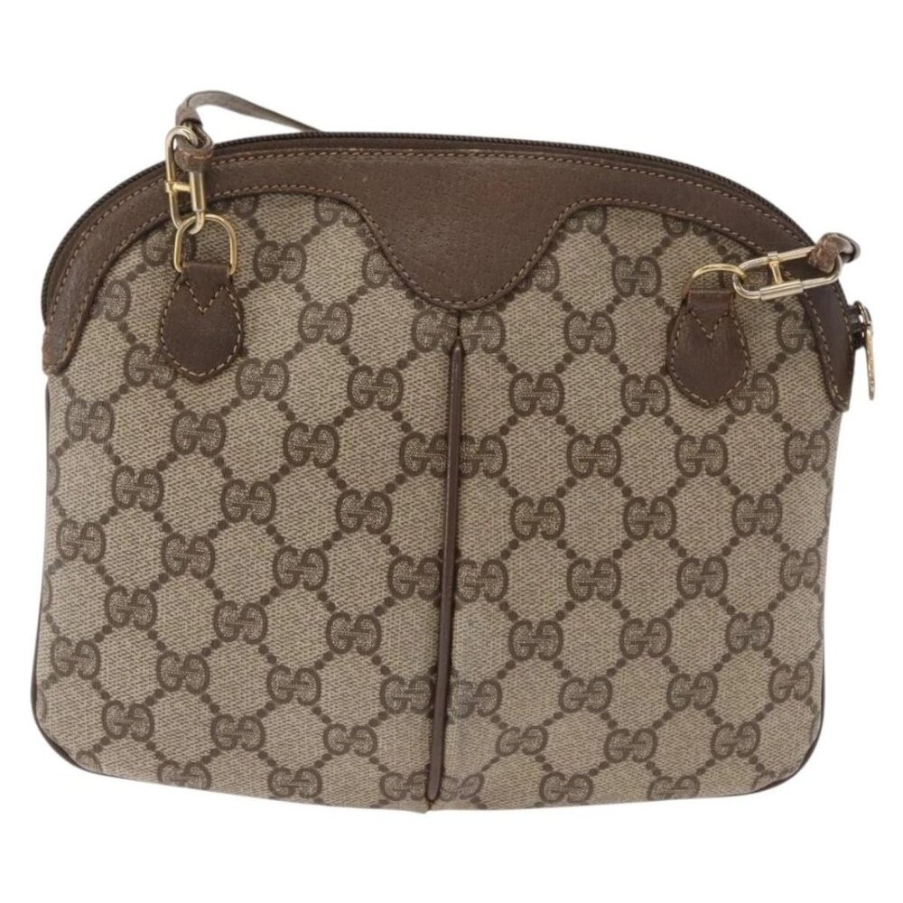 GUCCI GG Supreme Web Sherry Line Bag PVC Beige Gold 904 02 047 Auth ka922 - Picture 4 of 16